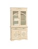 MOBILI 2G - CRISTALLIERA CLASSICA 2 PORTE LEGNO AVORIO PENNELLATO E DECORI 105X42X205 vista frontale