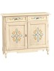 MOBILI 2G - MADIA CREDENZA CLASSICA LEGNO AVORIO PENNELLATO DECORI 105X42X94 vista frontale