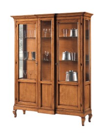 MOBILI 2G - VETRINA 2 ANTE LEGNO ARTE POVERA BASSANO 163X46X208 VISTA FRONTALE