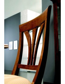 MOBILI 2G - SEDIA CLASSICA SEDUTA IMBOTTITA LEGNO TINTA NOCE vista schienale