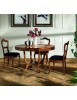 MOBILI 2G - Tavolo rotondo classico legno intarsio tinta noce 120/130/140 Cm vista frontale