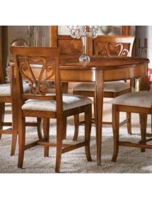 MOBILI 2G - Tavolo ovalino Classico Legno Intarsio Venezia Noce 115x95x77 vista laterale