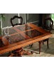 MOBILI 2G - Tavolo rettangolare classico legno Intarsio tinta noce 220x100x80 vista piano intarsio