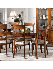 MOBILI 2G - Tavolo allungabile rettangolare classico tinta noce 180X100x78 vista laterale