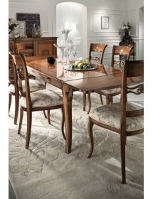 MOBILI 2G - Tavolo allungabile quadrato classico tinta noce 110X110x78 VISTA APERTO