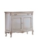 MOBILI 2G - Credenza 2 porte classica legno shabby bianco argento 130X62x107 vista frontale