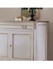 MOBILI 2G - Credenza 2 porte classica legno shabby bianco argento 130X62x107 vista laterale profili