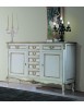MOBILI 2G - Credenza 2 porte 7 cassetti classica legno shabby bianco argento 190X62x107 vista frontale