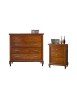 MOBILI 2G - COMO' 4 CASSETTI CLASSICO LEGNO TINTA NOCE 121X53X113 vista comò e comodino