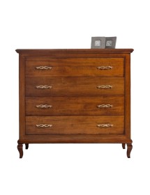 MOBILI 2G - COMO' 4 CASSETTI CLASSICO LEGNO TINTA NOCE 121X53X113 vista frontale