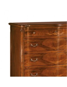 MOBILI 2G - SET 1 cassettiera 2 comodini classici legno intarsio tinta noce vista cassettiera