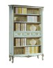 MOBILI 2G - Libreria classica legno shabby bianco argento 130X50x215 vista frontale