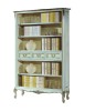 MOBILI 2G - Libreria classica legno shabby bianco argento 130X50x215 vista frontale
