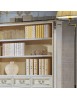 MOBILI 2G - Libreria classica legno shabby bianco argento 130X50x215 vista frontale dettagli