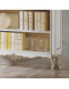 MOBILI 2G - Libreria classica legno shabby bianco argento 130X50x215 vista frontale dettagli
