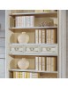MOBILI 2G - Libreria classica legno shabby bianco argento 130X50x215 vista frontale dettagli