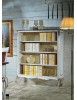 MOBILI 2G - Libreria classica legno shabby bianco argento 130X50x150 vista frontale