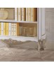 MOBILI 2G - Libreria classica legno shabby bianco argento 130X50x150 vista frontale gamba