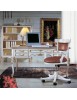 MOBILI 2G - Libreria classica legno shabby bianco argento 130X50x150 vista frontale libreria