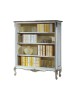 MOBILI 2G - Libreria classica legno shabby bianco argento 130X50x150 vista frontale