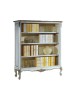 MOBILI 2G - Libreria classica legno shabby bianco argento 130X50x150 vista frontale
