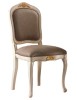 MOBILI 2G - Sedia classica legno shabby bianco seduta imbottita vista frontale
