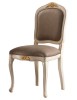 MOBILI 2G - Sedia classica legno shabby bianco seduta imbottita vista frontale