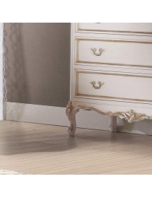 MOBILI 2G - Gruppo Cassettiera e Comodini 3 cassetti Classici Legno Shabby Bianco Argento vista cassettiera decori