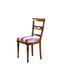 MOBILI 2G - Set 2 Sedie classiche legno imbottite tinta noce 48x55x96 vista frontale