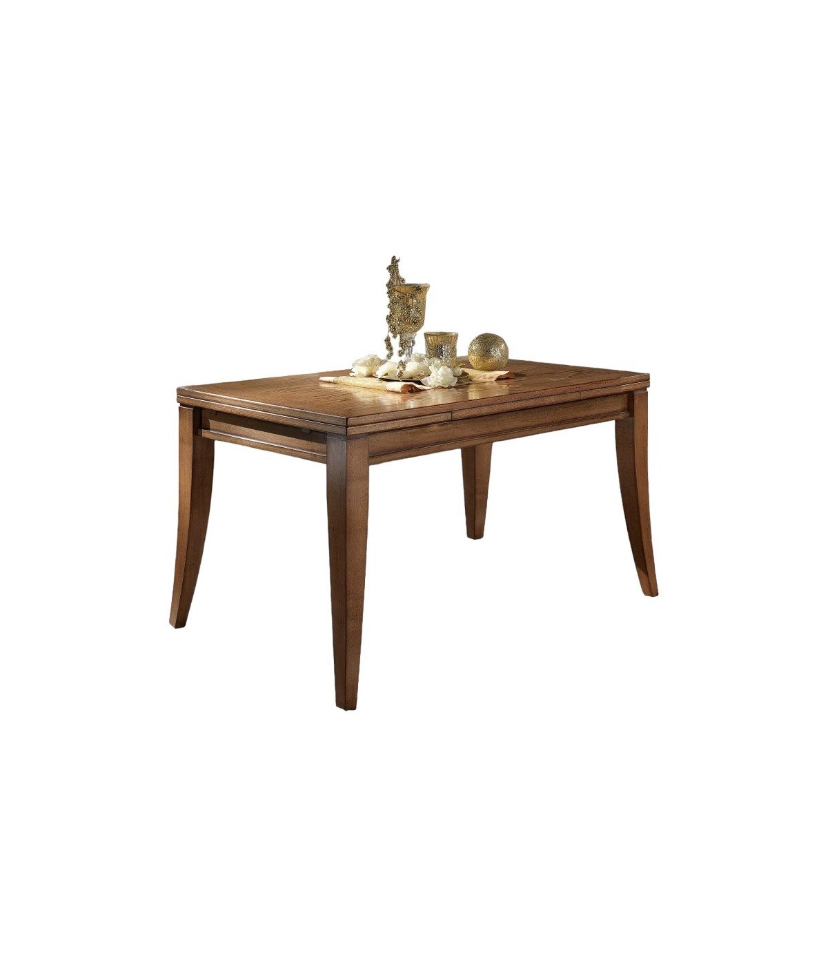 MOBILI 2G - TAVOLO RETTANGOLARE IN LEGNO DI FRASSINO TINTA NOCE 140X85x79