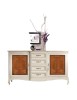 MOBILI 2G - CREDENZA CLASSICA 2 PORTE 4 CASSETTI LEGNO BICOLORE 200X52x113