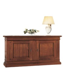 MOBILI 2G - CREDENZA 2 PORTE CLASSICA LEGNO TINTA NOCE 215X56x115