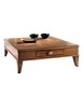 MOBILI 2G - TAVOLINO QUADRATO 1 CASSETTO LEGNO CLASSICO 90X90x33