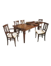 MOBILI 2G - TAVOLO RETTANGOLARE ALLUNGABILE LEGNO TINTA NOCE 160/320X90