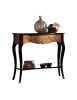 MOBILI 2G - Consolle classica 1 cassetto legno shabby nero e noce 100X40x88 vista frontale
