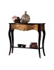 MOBILI 2G - Consolle classica 1 cassetto legno shabby nero e noce 100X40x88 vista frontale