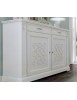 MOBILI 2G - Credenza classica decoro legno 2 porte shabby bianco 184X50X106 vista laterale