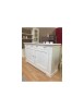 MOBILI 2G - Credenza classica decoro legno 2 porte shabby bianco 184X50X106 vista frontale