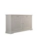 MOBILI 2G - Credenza classica decoro legno 2 porte shabby bianco 184X50X106 vista frontale