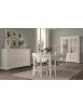 MOBILI 2G - Vetrina classica decoro legno 2 porte shabby bianco 170X45X210 vista frontale sala completa