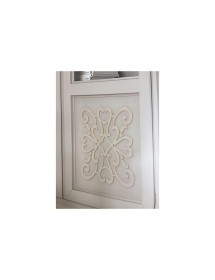 MOBILI 2G - Vetrina classica decoro legno 2 porte shabby bianco 170X45X210 vista frontale decoro porta