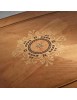 MOBILI 2G - Tavolino rettangolare classico legno intarsio bicolore 133X75x49 vista frontale piano intarsiato