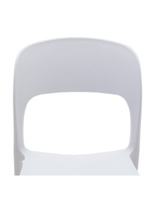 MOBILI 2G - Set 4 sedie moderne design in polipropilene bianco vista frontale schienale