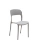 MOBILI 2G - Set 4 sedie moderne design in polipropilene grigio chiaro vista frontale
