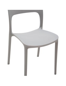 MOBILI 2G - Set 4 sedie moderne design in polipropilene grigio chiaro vista frontale seduta