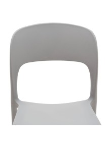 MOBILI 2G - Set 4 sedie moderne design in polipropilene grigio chiaro vista frontale schienale