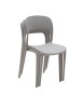 MOBILI 2G - Set 4 sedie moderne design in polipropilene grigio chiaro vista frontale impilabili