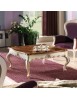 MOBILI 2G - Tavolino quadrato classico legno intarsio shabby 104X104x48 VISTA FRONTALE