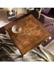 MOBILI 2G - Tavolino quadrato classico legno intarsio shabby 104X104x48 VISTA FRONTALE PIANO INTARSIO
