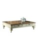 MOBILI 2G - Tavolino classico rettangolare 2 cassetti legno shabby 130X70x33 vista frontale